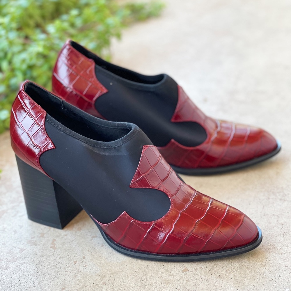Intentionally Blank Auntie Croc Embossed Bootie